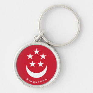 Coat of Arms of Singapore with name added Keychain