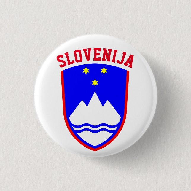 Coat of Arms of SLOVENIA 1 Inch Round Button (Front)