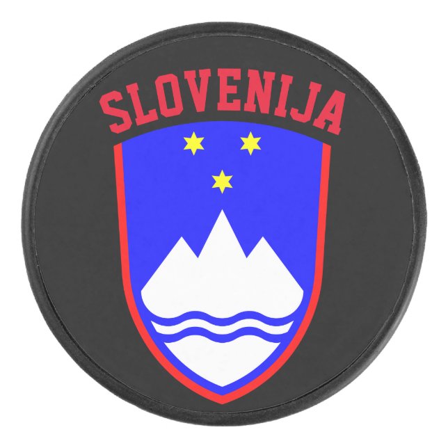 Coat of Arms of SLOVENIA Hockey Puck (Front)