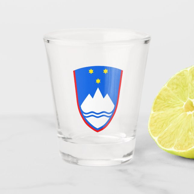 Coat of arms of Slovenia Shot Glass (Front)
