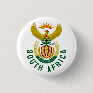 Coat of Arms of South Africa 1 Inch Round Button
