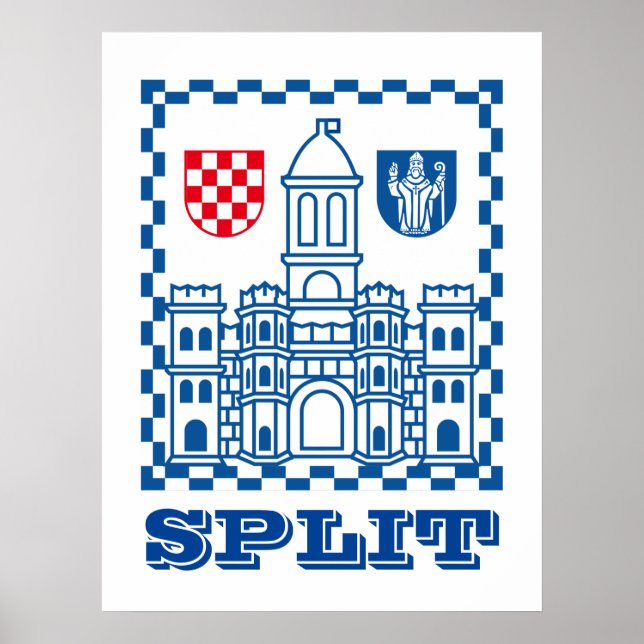 Coat of Arms of Split, Croatia Poster (Front)