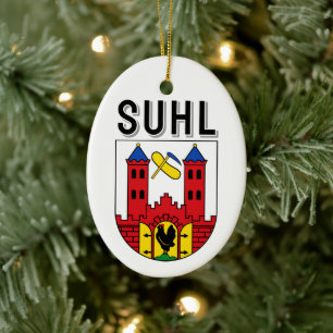 Coat of Arms of Suhl, Germany Ceramic Ornament