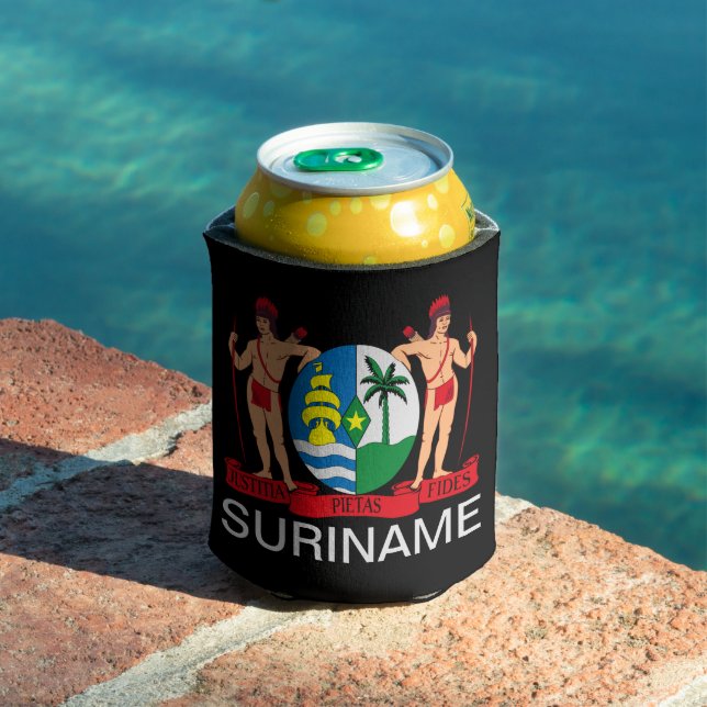 Coat of Arms of Suriname Can Cooler (In Situ Pool)