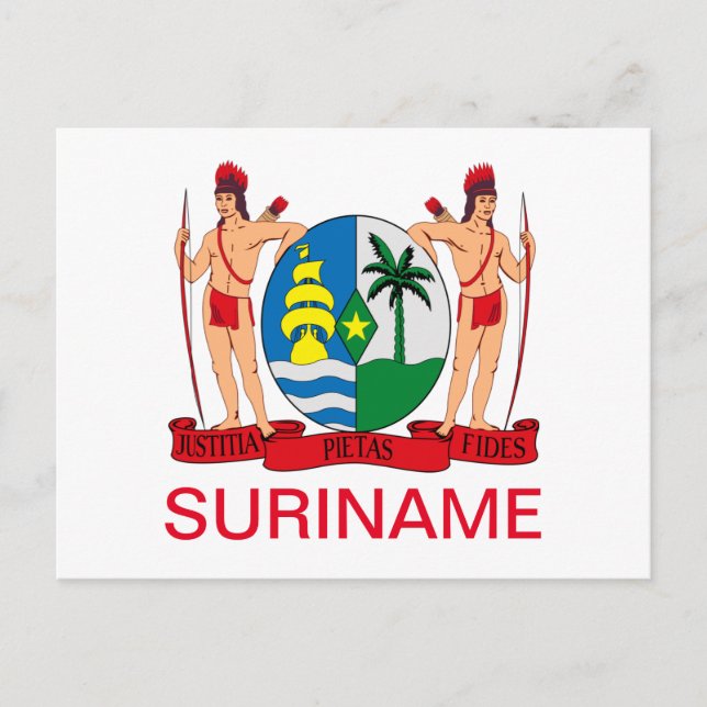 Coat of Arms of Suriname Postcard (Front)