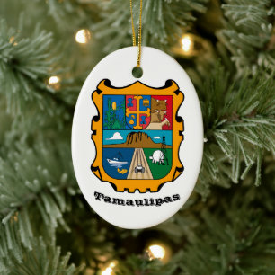 Coat of Arms of Tamaulipas (state), Mexico Ceramic Ornament