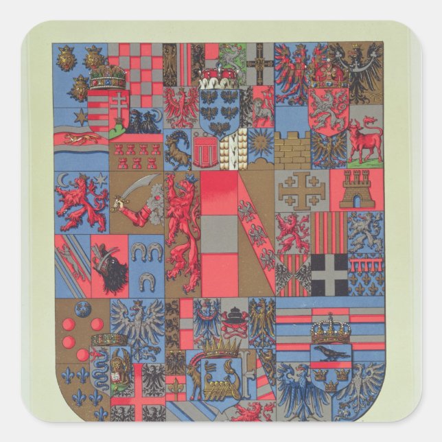 Coat of Arms of the Austro-Hungarian Empire Square Sticker (Front)
