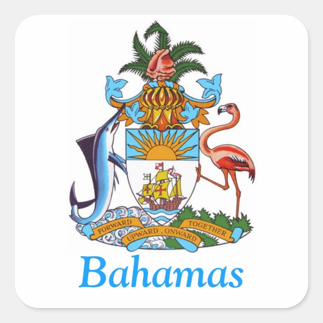 Coat of arms of the Bahamas Square Sticker (Front)