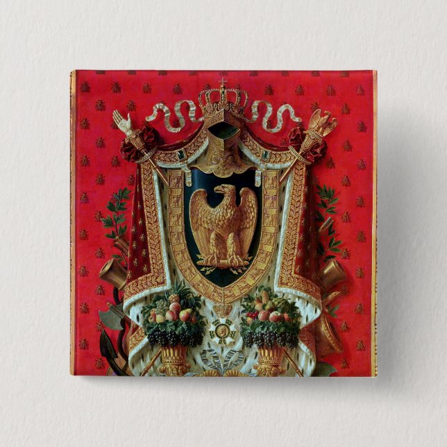 Coat of Arms of the French Empire 2 Inch Square Button (Front)