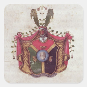 Coat of Arms of the Linnaeus family Square Sticker