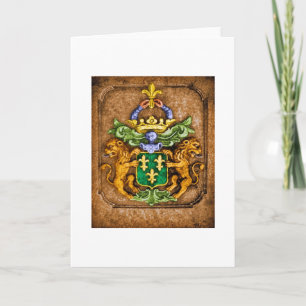 Coat Of Arms Of The Van Westervelt Family Card