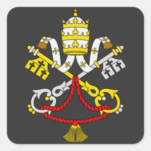 Coat of arms of the Vatican City Square Sticker