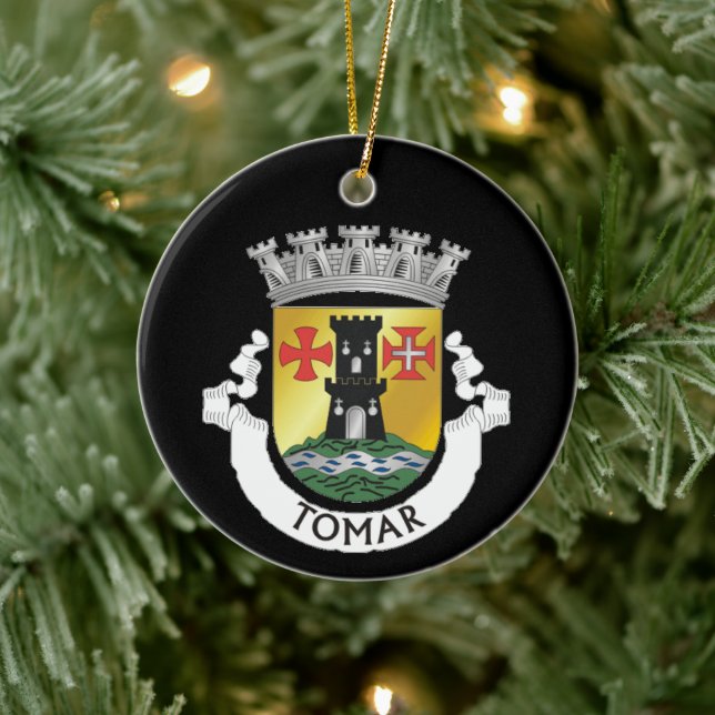 Coat of Arms of Tomar, PORTUGAL Ceramic Ornament (Tree)