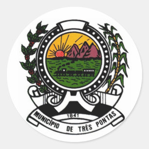 Coat of Arms of Três Pontas, Minas Gerais - BRAZIL Classic Round Sticker