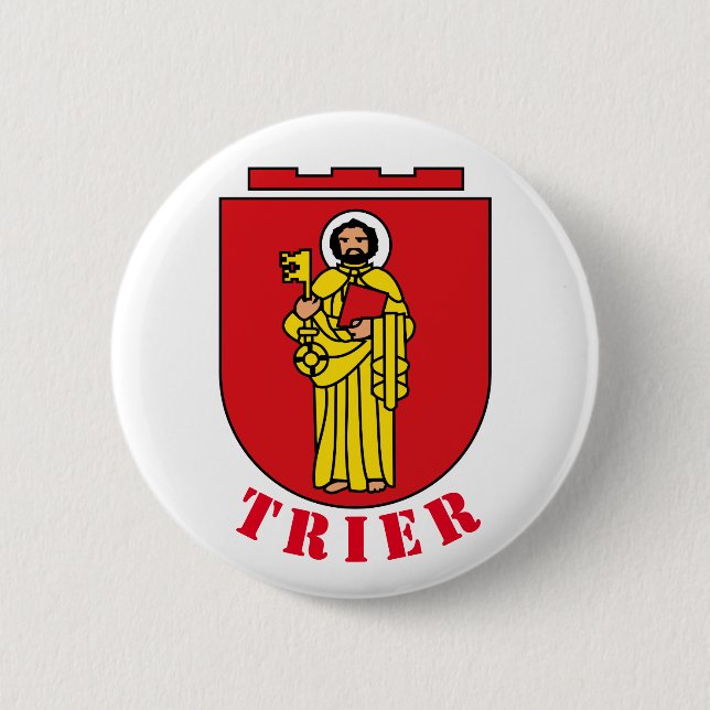 Coat of Arms of Trier, Germany 2 Inch Round Button (Front)
