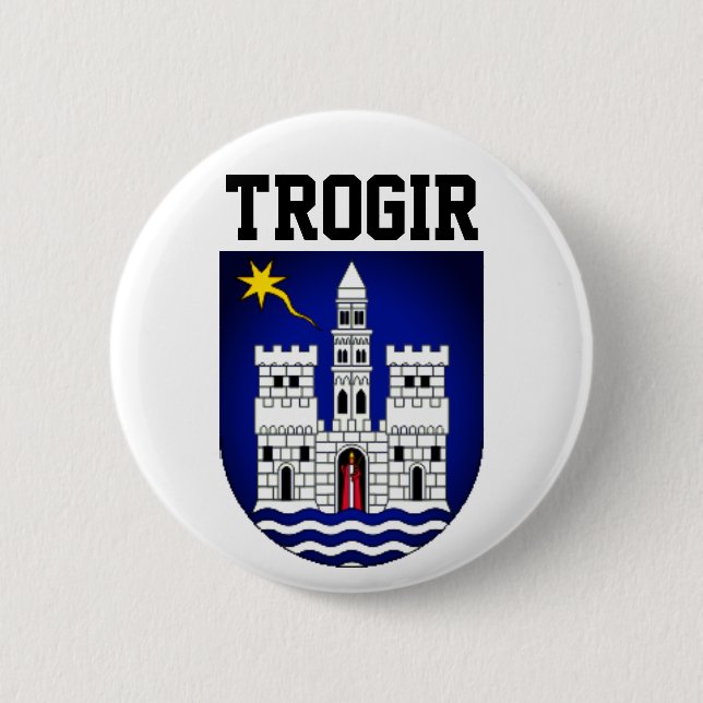Coat of Arms of Trogir, Croatia 2 Inch Round Button (Front)