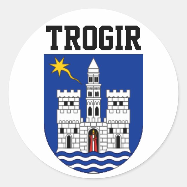 Coat of Arms of Trogir, Croatia Classic Round Sticker (Front)