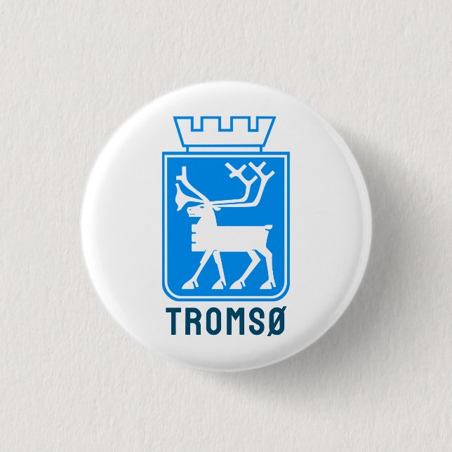 Coat of arms of Tromsø, NORWAY 1 Inch Round Button (Front)