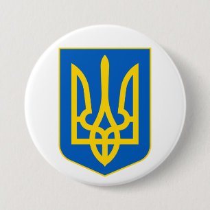 Coat of Arms of Ukraine Герб України Bu 3 Inch Round Button