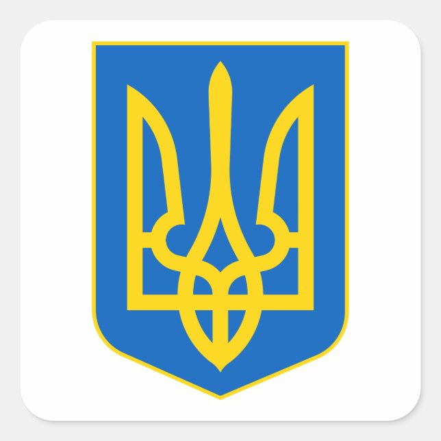 Coat of arms of Ukraine Герб України Square Sticker (Front)