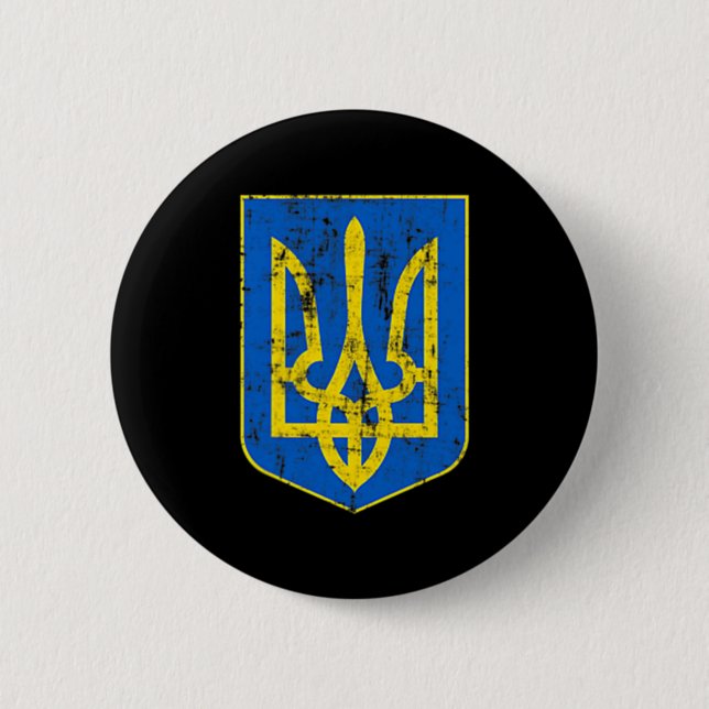 Coat of Arms of Ukraine  2 Inch Round Button (Front)