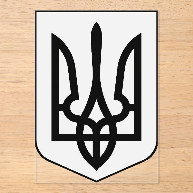 Coat of arms of Ukraine Acrylic Invitations (Front)