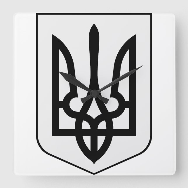 Coat of arms of Ukraine Square Wall Clock (Front)