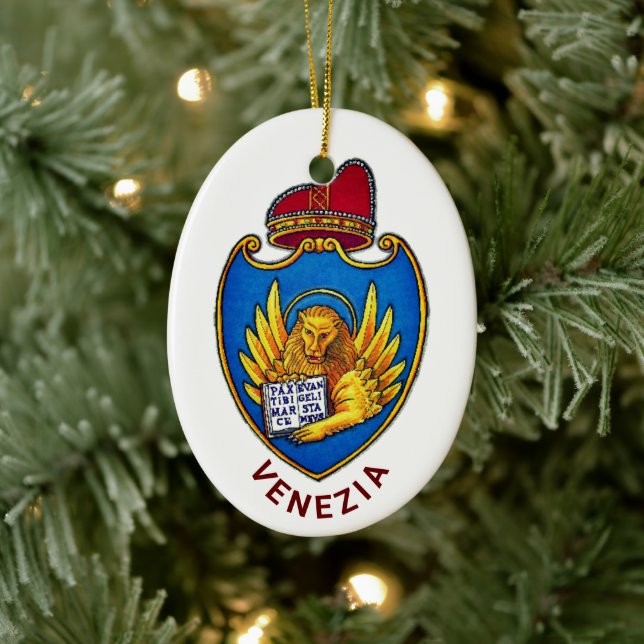 Coat of Arms of Venice, Italy Ceramic Ornament (Tree)