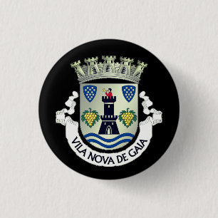 Coat of Arms of Vila Nova de Gaia, PORTUGAL 1 Inch Round Button