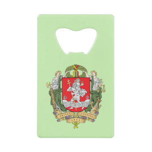 Coat of arms of Vilnius, Lithuania Credit Card Bot Bottle Opener