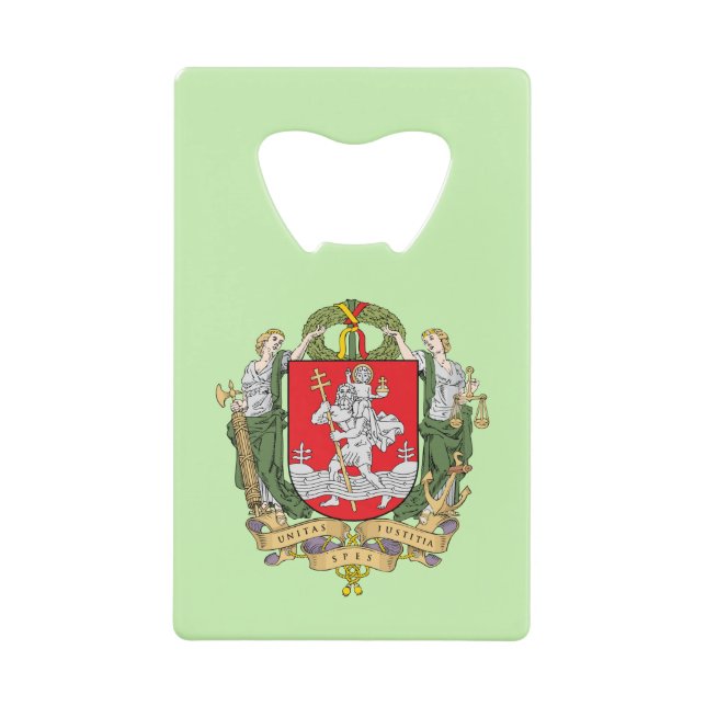 Coat of arms of Vilnius, Lithuania Credit Card Bot Credit Card Bottle Opener (Front)