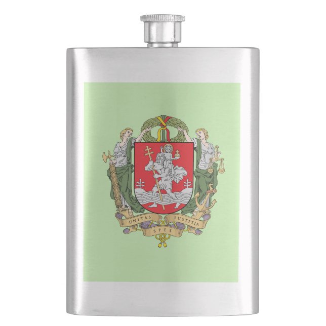 Coat of arms of Vilnius, Lithuania Flask (Front)