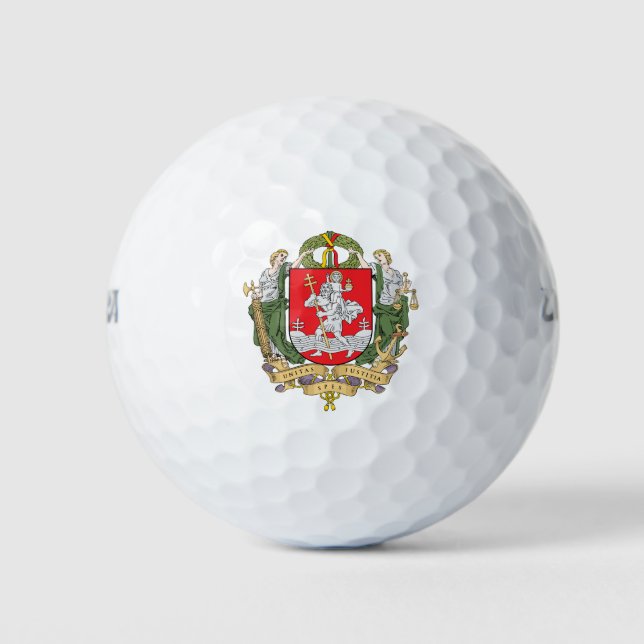 Coat of arms of Vilnius, Lithuania Golf Balls (Front)