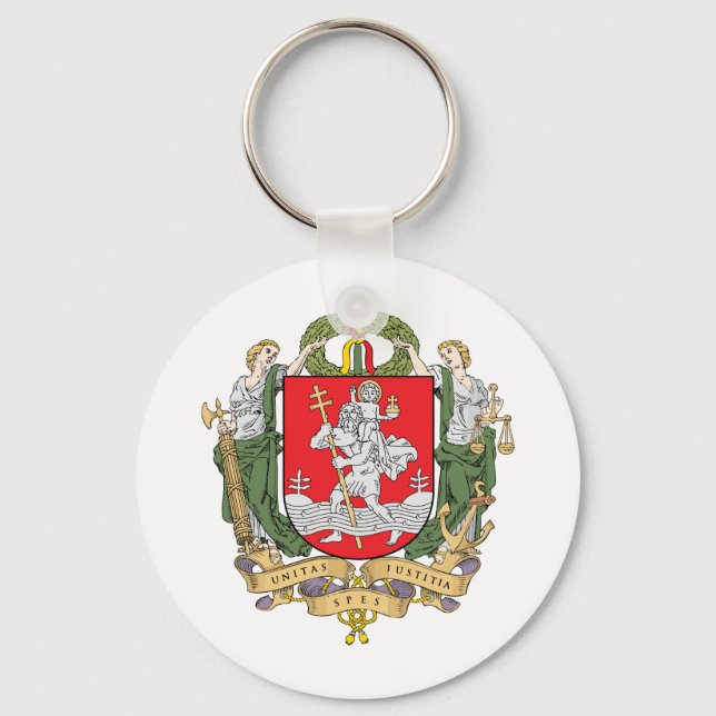 Coat of arms of Vilnius, Lithuania Keychain (Front)
