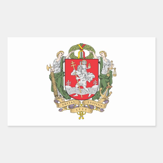 Coat of arms of Vilnius, Lithuania Rectangular Sti Sticker (Front)