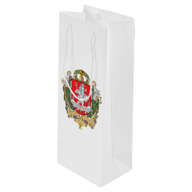 Coat of arms of Vilnius, Lithuania Wine Gift Bag (Front Angled)