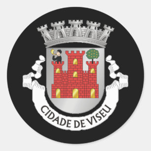 Coat of Arms of Viseu, PORTUGAL Classic Round Stic Sticker