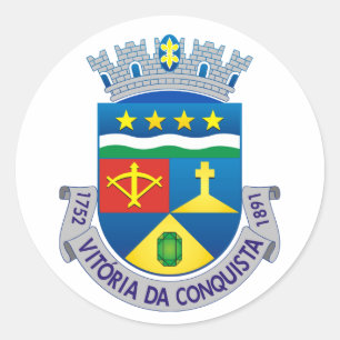 Coat of Arms of Vitória da Conquista (BRAZIL) Clas Classic Round Sticker