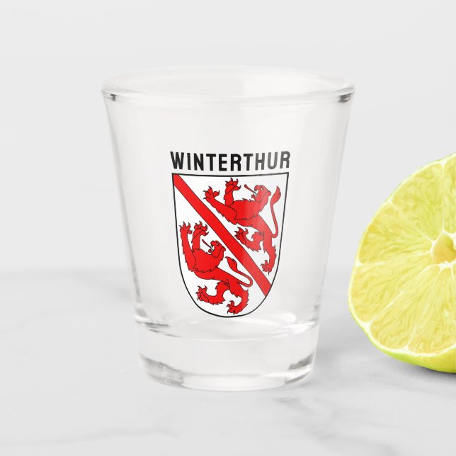 Coat of Arms of Winterthur, Switzerland Shot Glass (Front)