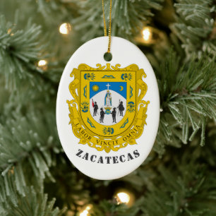 Coat of Arms of Zacatecas, Mexico Ceramic Ornament