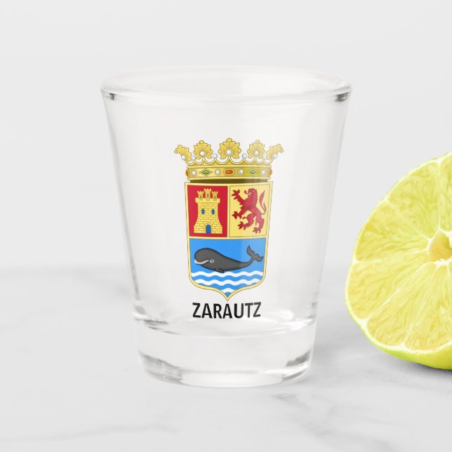 Coat of Arms of Zarautz - Gipuzkoa Shot Glass (Front)