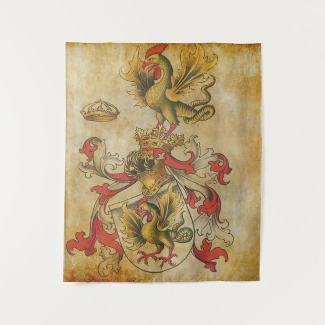 coat of arms on parchment ver 5 tapestry (Front)