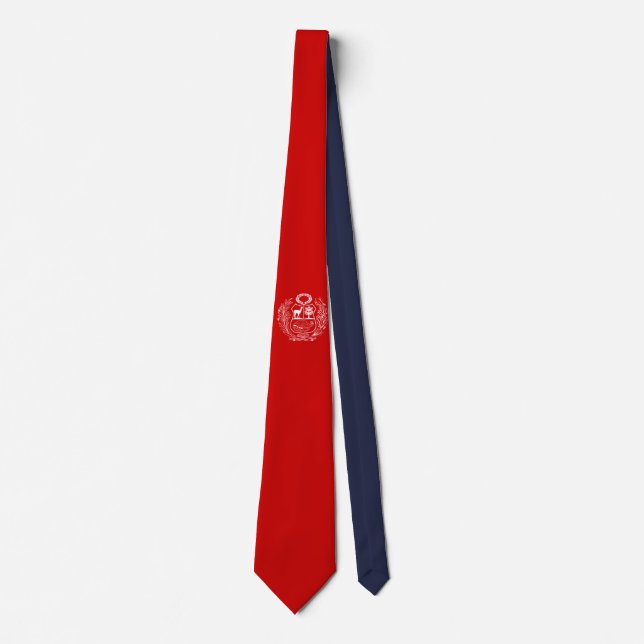 Coat of Arms Peruvian White and Red Tie (Front)