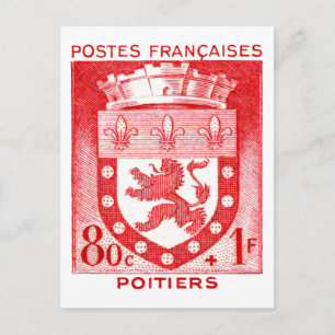Coat of Arms, Poiters France Postcard
