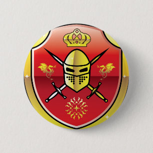 Coat of Arms Royal Knight logo 2 Inch Round Button