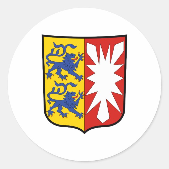 Coat of arms Schleswig-Holstein Official Germany Classic Round Sticker (Front)