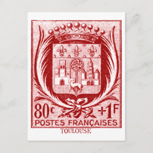 Coat of Arms, Toulouse France Postcard
