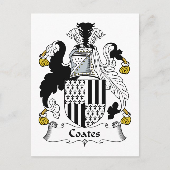 Coates Family Crest Postcard (Front)