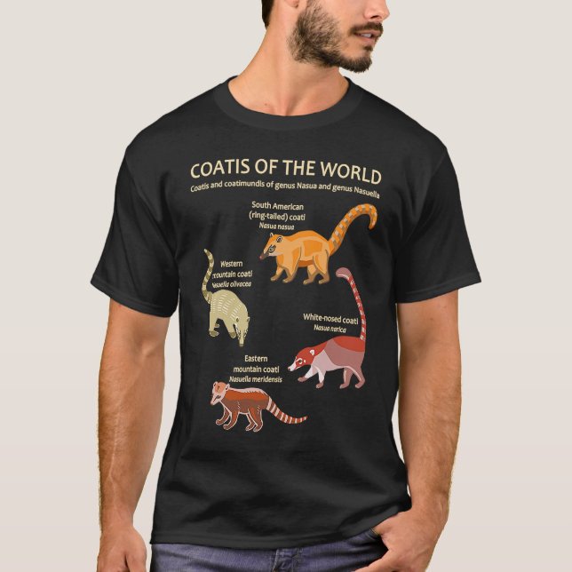 Coati and Coatimundi Species Animal Artwork T-Shirt (Front)