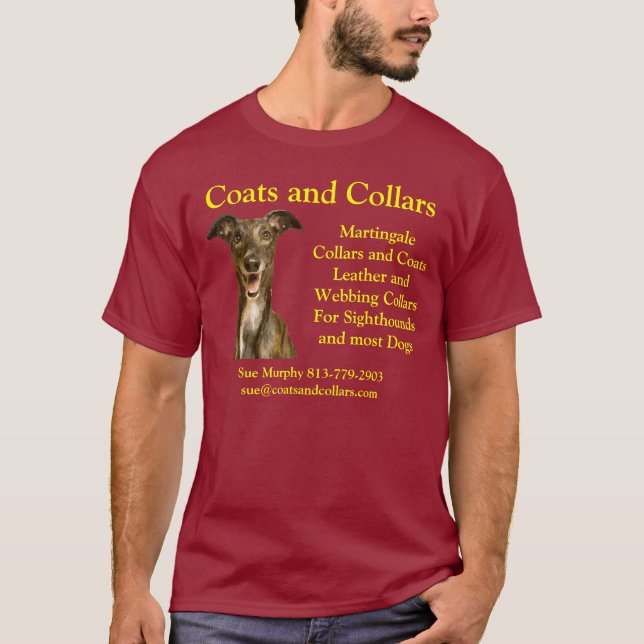 Coats and Collars, Greyhound T-Shirt (Front)